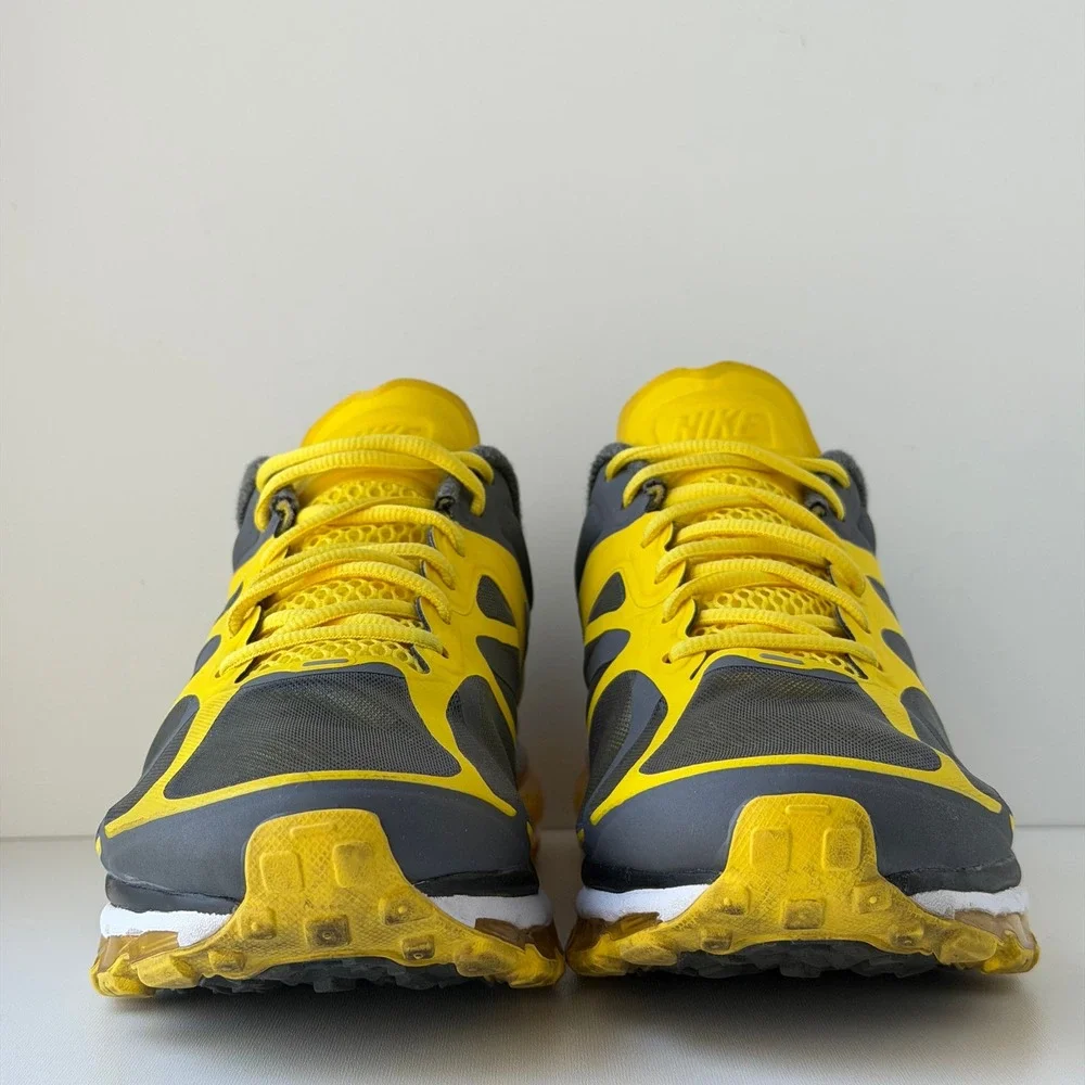 Nike Air Max 2012 Livestrong Mens 12 Yellow Grey Cushion Athletic Running Shoes